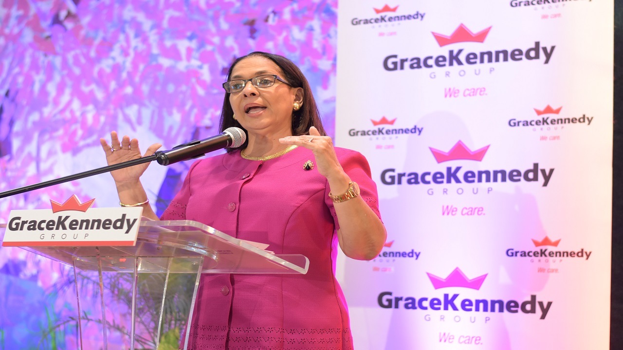 In this Loop Jamaica file photo, Labour and Social Security Minister Shahine Robinson speaks at the GraceKennedy Housekeeper Award ceremony last year.